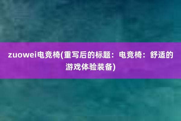 zuowei电竞椅(重写后的标题：电竞椅：舒适的游戏体验装备)