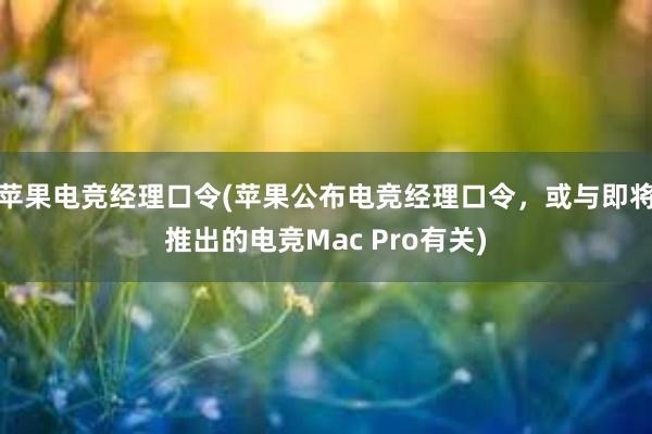 苹果电竞经理口令(苹果公布电竞经理口令，或与即将推出的电竞Mac Pro有关)