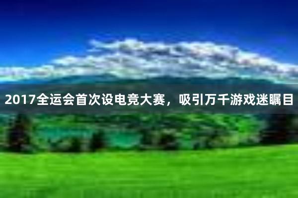 2017全运会首次设电竞大赛，吸引万千游戏迷瞩目