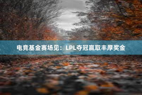 电竞基金赛场见：LPL夺冠赢取丰厚奖金