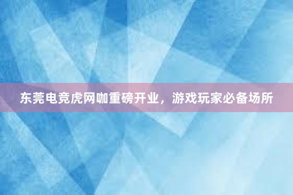 东莞电竞虎网咖重磅开业，游戏玩家必备场所