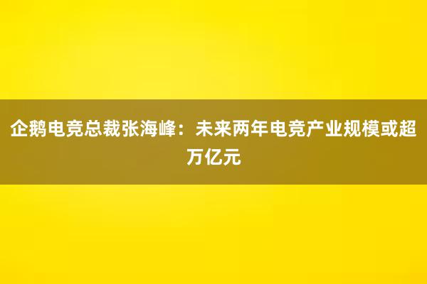 企鹅电竞总裁张海峰：未来两年电竞产业规模或超万亿元