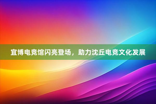 宜博电竞馆闪亮登场，助力沈丘电竞文化发展