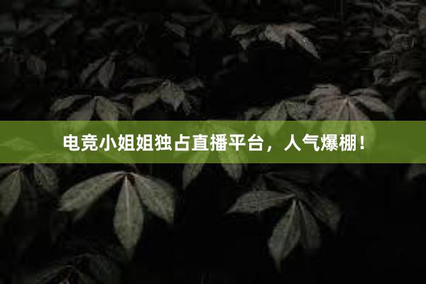 电竞小姐姐独占直播平台，人气爆棚！