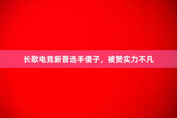 长歌电竞新晋选手傻子，被赞实力不凡