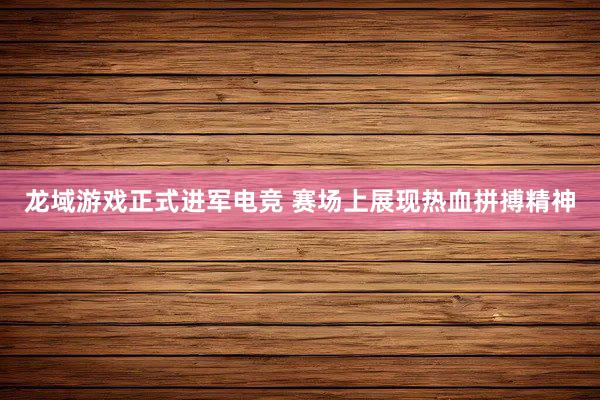 龙域游戏正式进军电竞 赛场上展现热血拼搏精神